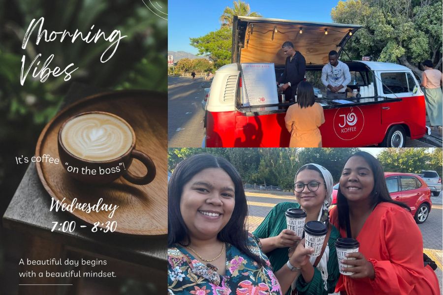 Coffee for staff: a thank-you for a strong term